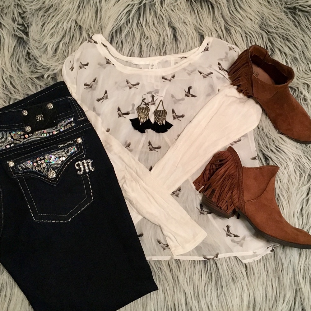 NWOT Aeropostale Silky Bird Shirt